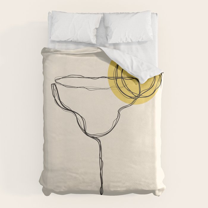 Minimalist Margarita Cocktail Drink Duvet Cover Gallery Image 1