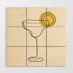 Minimalist Margarita Cocktail Drink Wood Wall Art Gallery Image 1