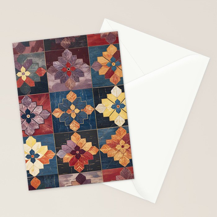 Amethyst Trail Patchwork Stationery Card Gallery Image 2