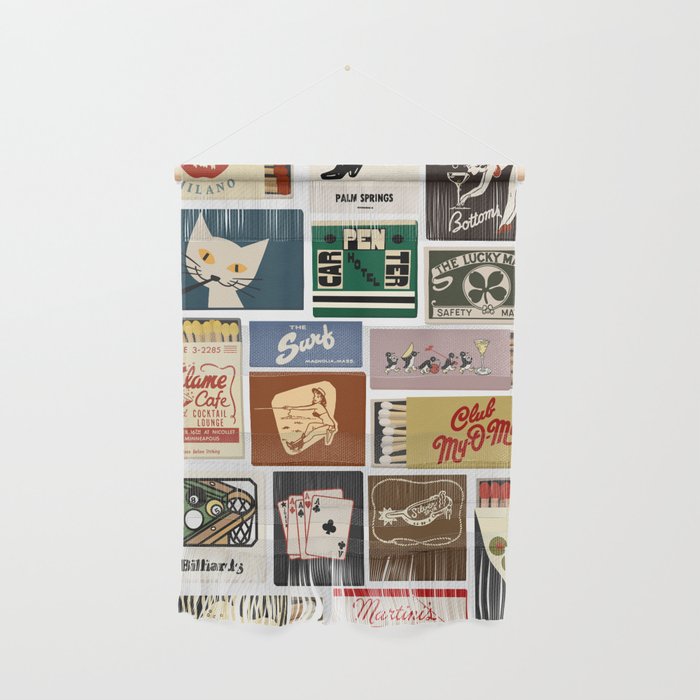 Cool Girl Matchbook Collage Art Print Wall Hanging Gallery Image 1