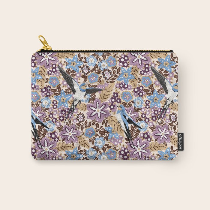 Vintage Floral Swallow Carry All Pouch Gallery Image 1
