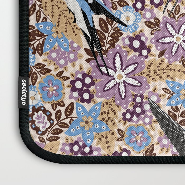 Vintage Floral Swallow Laptop Sleeve Gallery Image 3