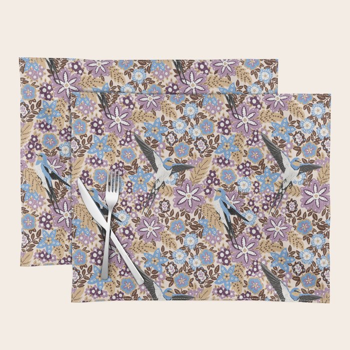 Vintage Floral Swallow Placemat Gallery Image 1