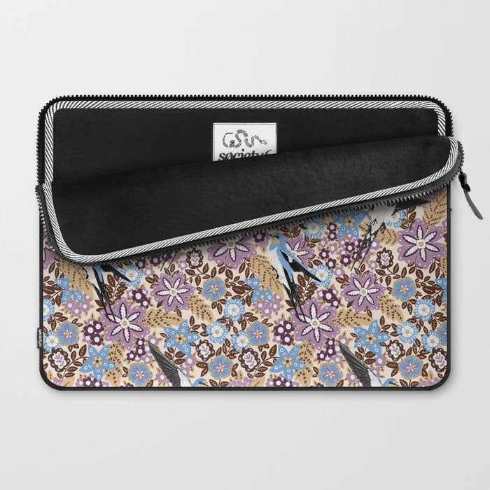 Vintage Floral Swallow Laptop Sleeve Gallery Image 2