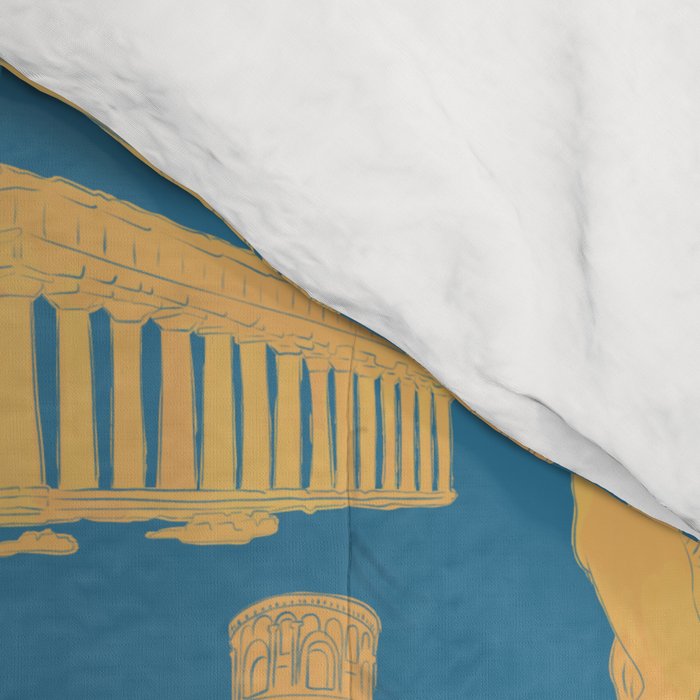 Roman Architecture Ancient Monuments and Italian Statues Comforter Gallery Image 4