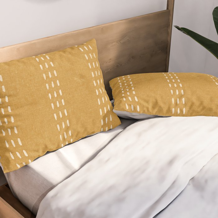 boho vertical stitch - mustard Pillow Sham Gallery Image 2