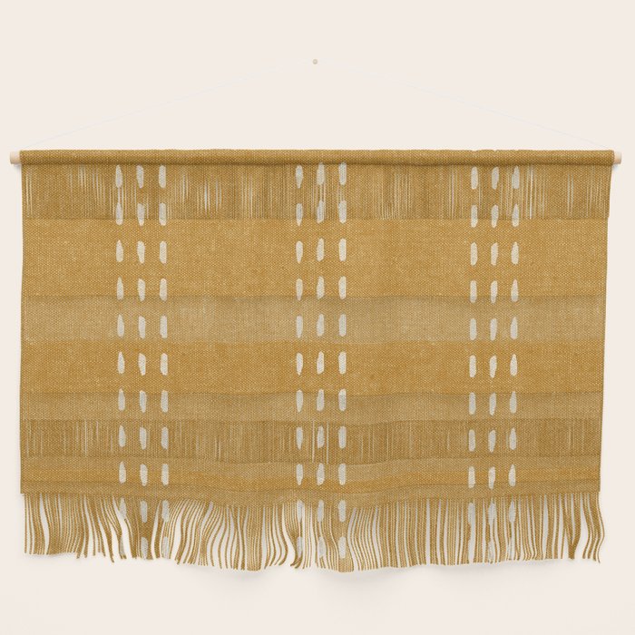 boho vertical stitch - mustard Wall Hanging Gallery Image 1