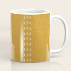 boho vertical stitch - mustard Coffee Mug Gallery Image 1