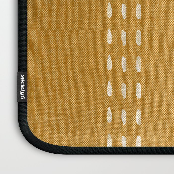 boho vertical stitch - mustard Laptop Sleeve Gallery Image 3