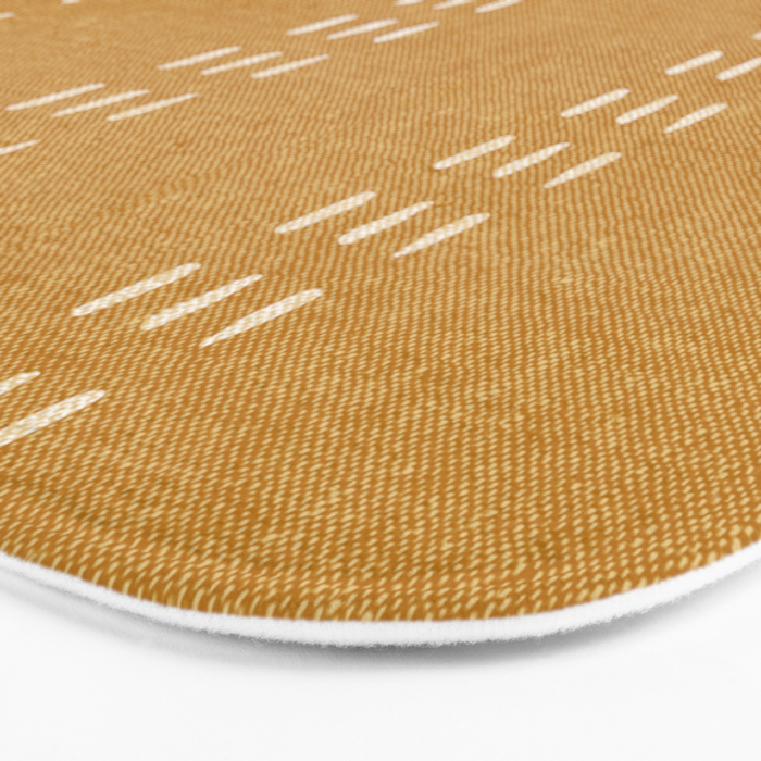 boho vertical stitch - mustard Bath Mat Gallery Image 3