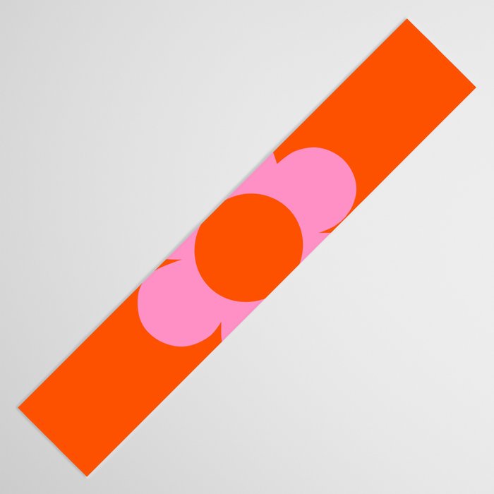 La Fleur | 01 - Retro Floral Print Orange And Pink Aesthetic Preppy Modern Abstract Flower Table Runner Gallery Image 3