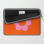 La Fleur | 01 - Retro Floral Print Orange And Pink Aesthetic Preppy Modern Abstract Flower Laptop Sleeve Gallery Image 2