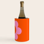La Fleur | 01 - Retro Floral Print Orange And Pink Aesthetic Preppy Modern Abstract Flower Wine Chiller Gallery Image 3