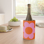 La Fleur | 01 - Retro Floral Print Orange And Pink Aesthetic Preppy Modern Abstract Flower Wine Chiller Gallery Image 4