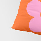 La Fleur | 01 - Retro Floral Print Orange And Pink Aesthetic Preppy Modern Abstract Flower Pillow Sham Gallery Image 4