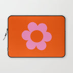 La Fleur | 01 - Retro Floral Print Orange And Pink Aesthetic Preppy Modern Abstract Flower Laptop Sleeve Gallery Image 1