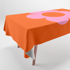 La Fleur | 01 - Retro Floral Print Orange And Pink Aesthetic Preppy Modern Abstract Flower Tablecloth Gallery Image 1