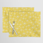 Mid Century Modern Twinkling Stars Retro Atomic Pattern in Cheerful Yellow Placemat Gallery Image 1