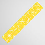 Mid Century Modern Twinkling Stars Retro Atomic Pattern in Cheerful Yellow Table Runner Gallery Image 3