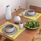 Mid Century Modern Twinkling Stars Retro Atomic Pattern in Cheerful Yellow Placemat Gallery Image 2