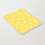 Mid Century Modern Twinkling Stars Retro Atomic Pattern in Cheerful Yellow Notebook Gallery Image 2
