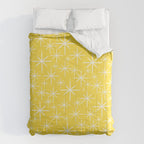 Mid Century Modern Twinkling Stars Retro Atomic Pattern in Cheerful Yellow Comforter Gallery Image 6