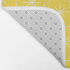 Mid Century Modern Twinkling Stars Retro Atomic Pattern in Cheerful Yellow Bath Mat Gallery Image 2
