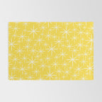 Mid Century Modern Twinkling Stars Retro Atomic Pattern in Cheerful Yellow Rug Gallery Image 2