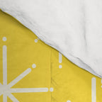 Mid Century Modern Twinkling Stars Retro Atomic Pattern in Cheerful Yellow Comforter Gallery Image 4