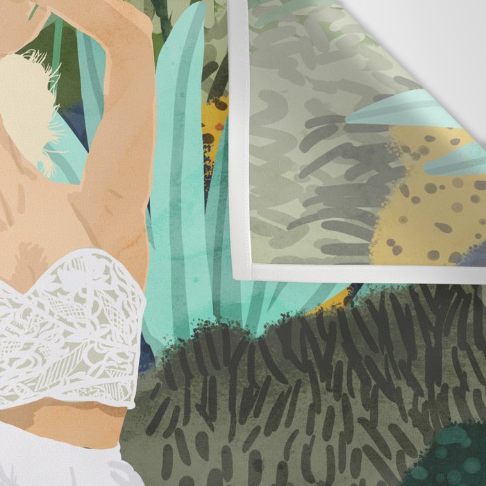 Forest Bride | Jungle Wedding Painting | Travel Solo | Blonde Woman Dancing Joy Wall Tapestry Gallery Image 3