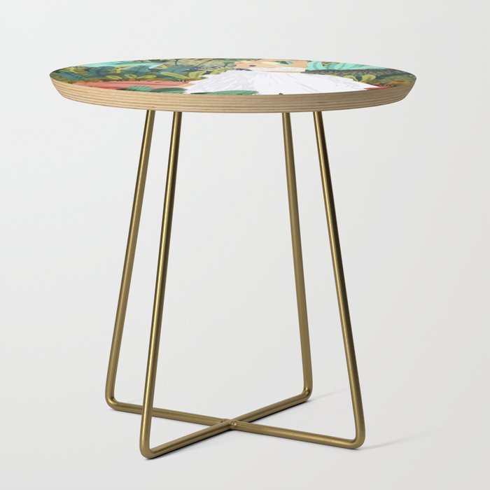 Forest Bride | Jungle Wedding Painting | Travel Solo | Blonde Woman Dancing Joy Side Table Gallery Image 1