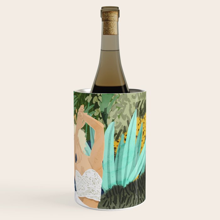 Forest Bride | Jungle Wedding Painting | Travel Solo | Blonde Woman Dancing Joy Wine Chiller Gallery Image 3