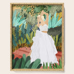 Forest Bride | Jungle Wedding Painting | Travel Solo | Blonde Woman Dancing Joy Serving Tray Gallery Image 1
