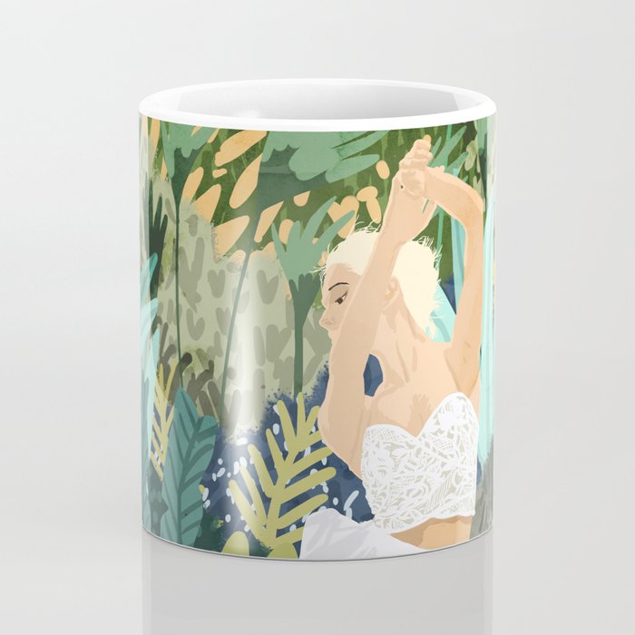 Forest Bride | Jungle Wedding Painting | Travel Solo | Blonde Woman Dancing Joy Coffee Mug Gallery Image 4