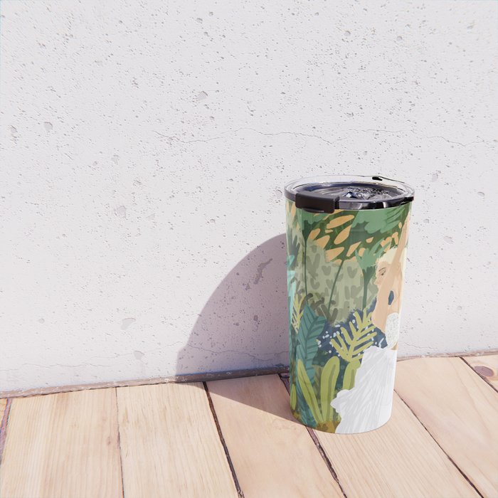 Forest Bride | Jungle Wedding Painting | Travel Solo | Blonde Woman Dancing Joy Travel Mug Gallery Image 4