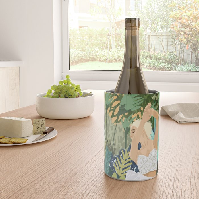 Forest Bride | Jungle Wedding Painting | Travel Solo | Blonde Woman Dancing Joy Wine Chiller Gallery Image 4