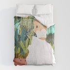 Forest Bride | Jungle Wedding Painting | Travel Solo | Blonde Woman Dancing Joy Duvet Cover Gallery Image 6