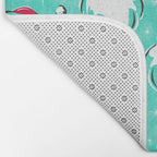 'Tis The Season Retro Santa Aqua Multi Pattern Bath Mat Gallery Image 2