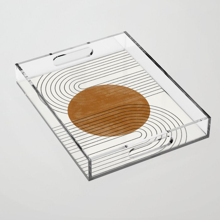 Mid Century Modern Minimalist Balance Acrylic Tray Gallery Image 1