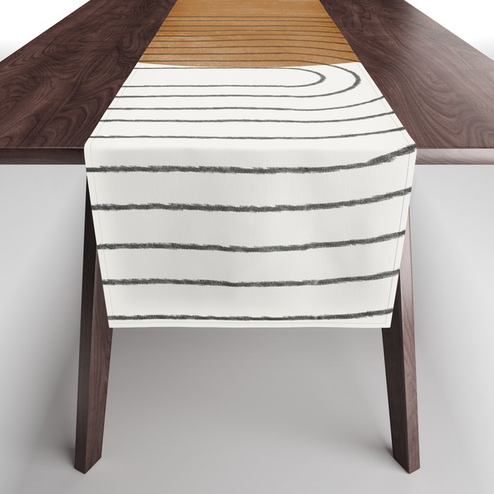 Mid Century Modern Minimalist Balance Table Runner Gallery Image 1