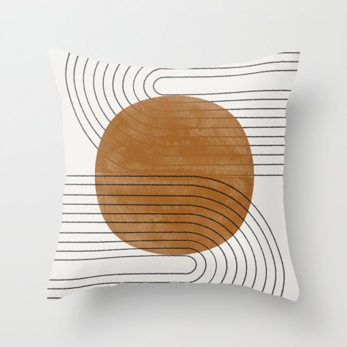 Mid Century Modern Minimalist Balance Throw Pillow Gallery Image 1