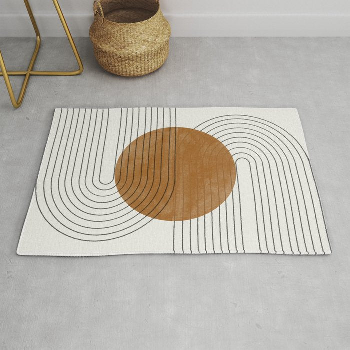 Mid Century Modern Minimalist Balance Rug Gallery Image 1