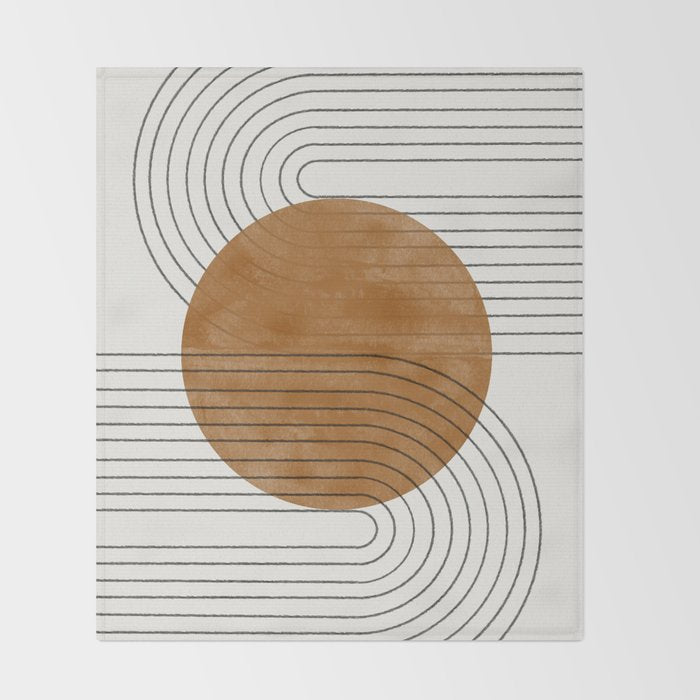 Mid Century Modern Minimalist Balance Throw Blanket Gallery Image 2