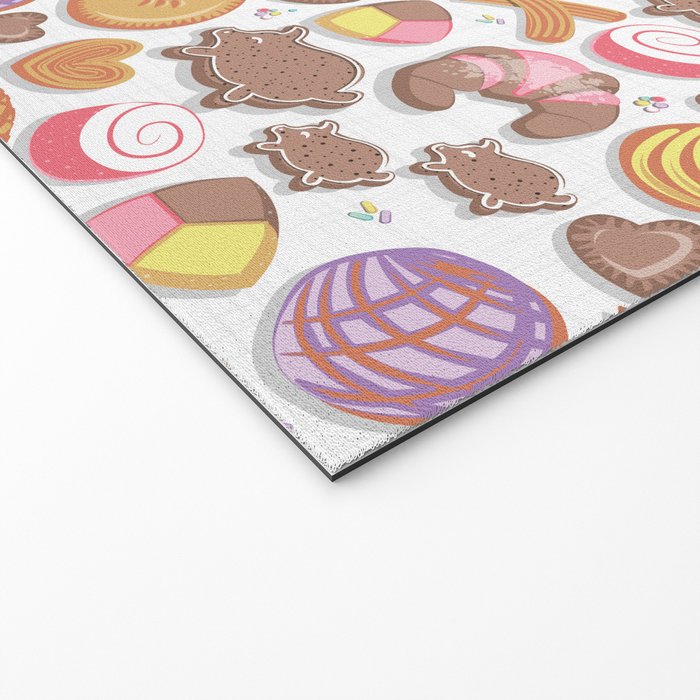 Mexican Sweet Bakery Frenzy // white background // pastel colors pan dulce Welcome Mat Gallery Image 2