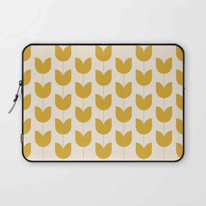 Spring Tulips II Yellow Mid Century Flowers Laptop Sleeve Gallery Image 1