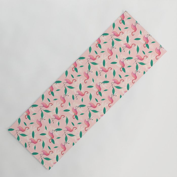Pink flamingo tropical pattern Yoga Mat Gallery Image 1