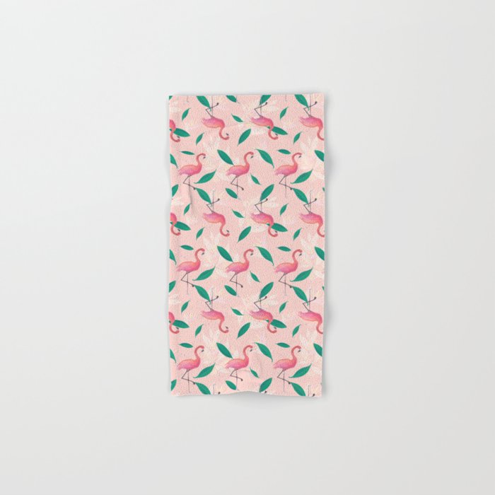 Pink flamingo tropical pattern Bath Towel Gallery Image 1