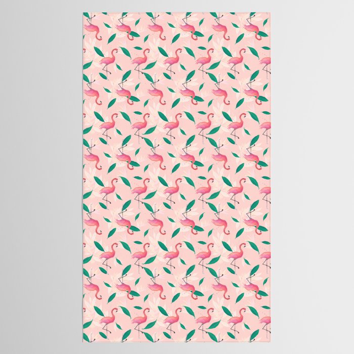 Pink flamingo tropical pattern Tablecloth Gallery Image 2