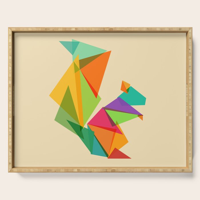 Fractal geometric Squirrel Serving Tray Gallery Image 1