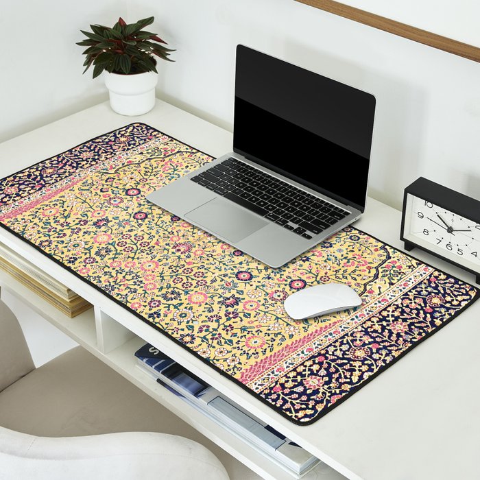 Douglass Mughal 'Millefleurs' North Indian Rug Print Desk Mat Gallery Image 2